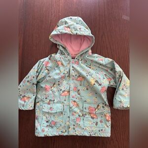 Powell Craft Girl’s Age 2-3 Hooded Rain Jacket Adorable Mice & Flowers Pink Blue